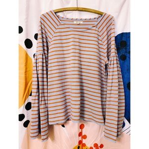 Striped Madewell bell sleeve top